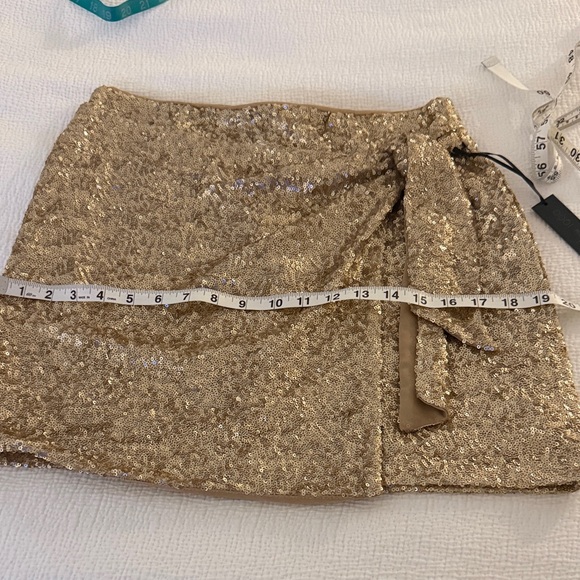 Gold Sequin Wrap Skirt - Picture 3 of 6
